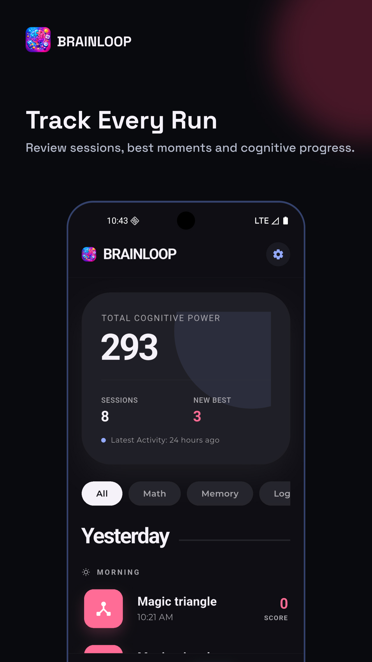 BrainLoop store image showing quick calculation gameplay